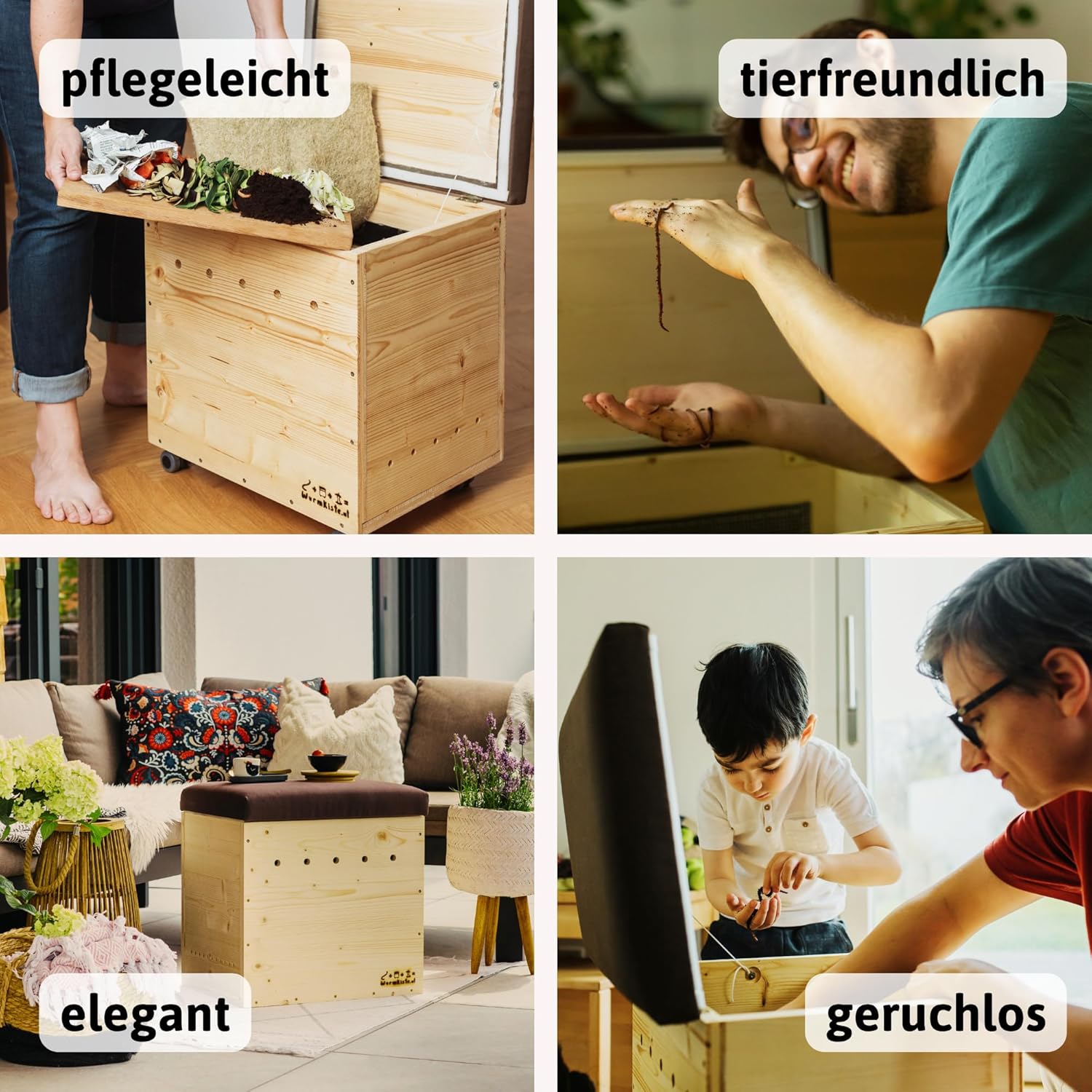 Mini Wurmkomposter aus Holz | kleine Wurmkiste als Selbstbauset
