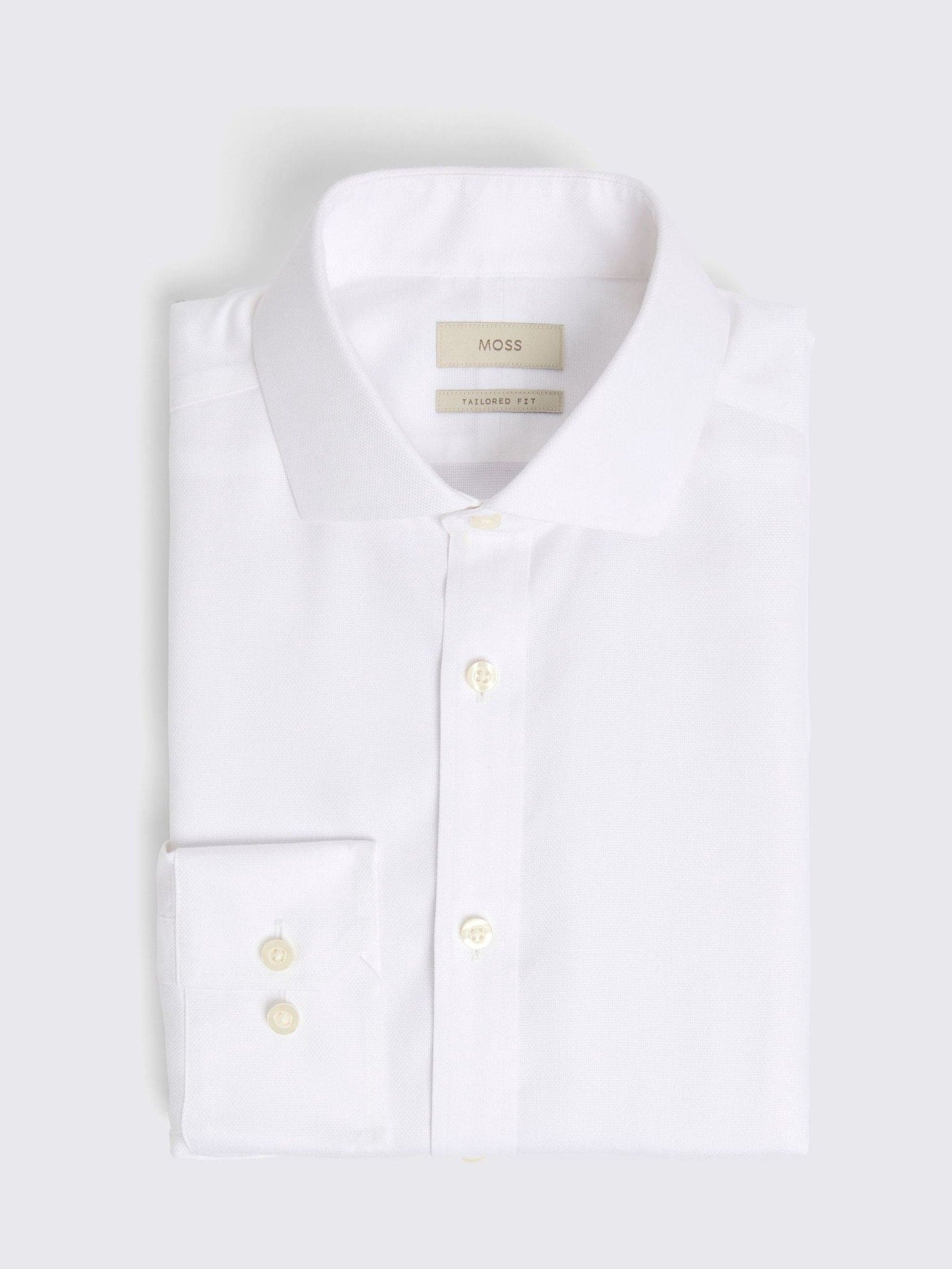 Wit - Moss - Royal maatgesneden strijkvrij Oxford overhemd