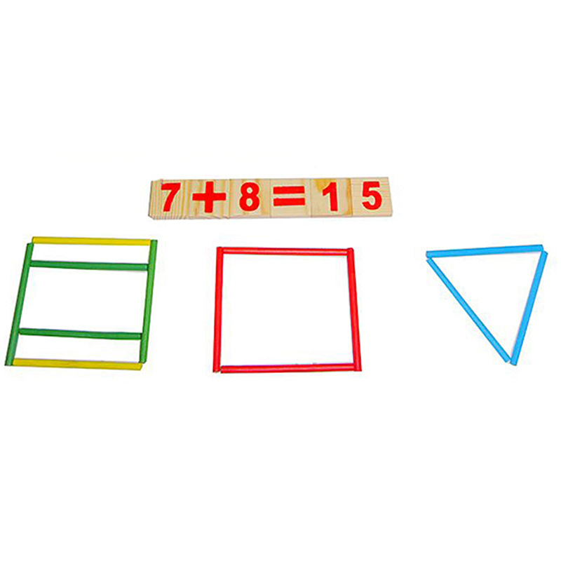 Pädagogisches Holz Mathematik Spielzeug Rechenstäbchen Montessori Zahlen Lernspiel - Bunt