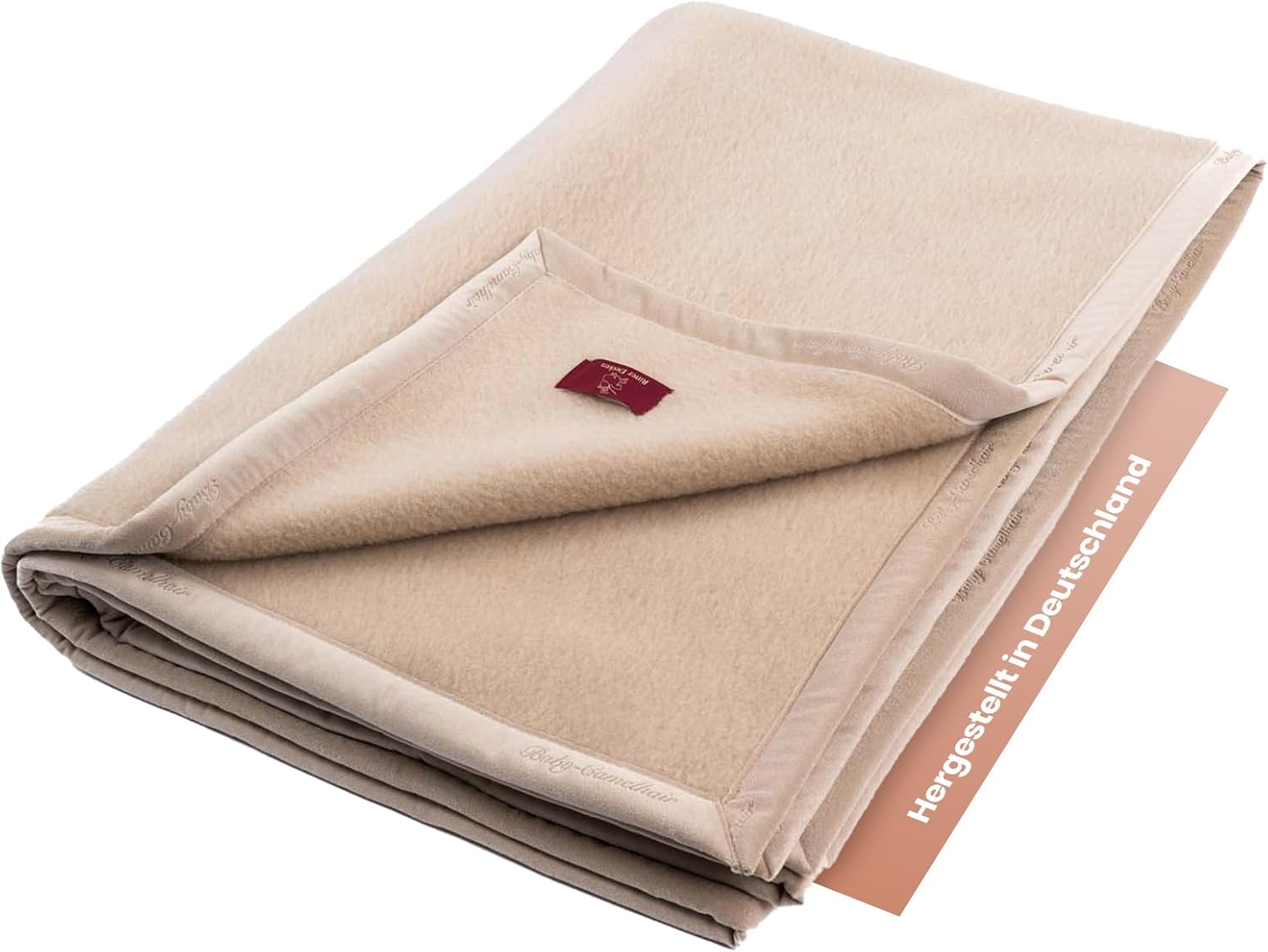 Ritter Decken® Maharani Kamelhaar-Decke 150x220cm | 100% Reines Kamelhaar | Naturbelassen | Temperatuausgleichend | Ideale Tagesdecke | Cremefarben