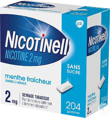 Nicotinell Nicotine 2mg Menthe Fraîcheur Sans Sucre 204 Gommes À Mâcher