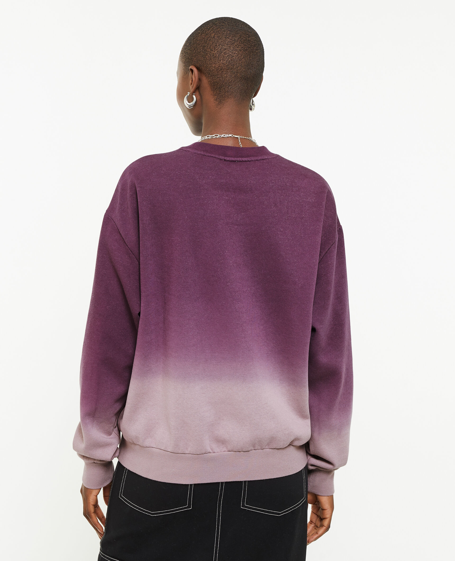 Sweat oversize dégradé et brodé - Violet