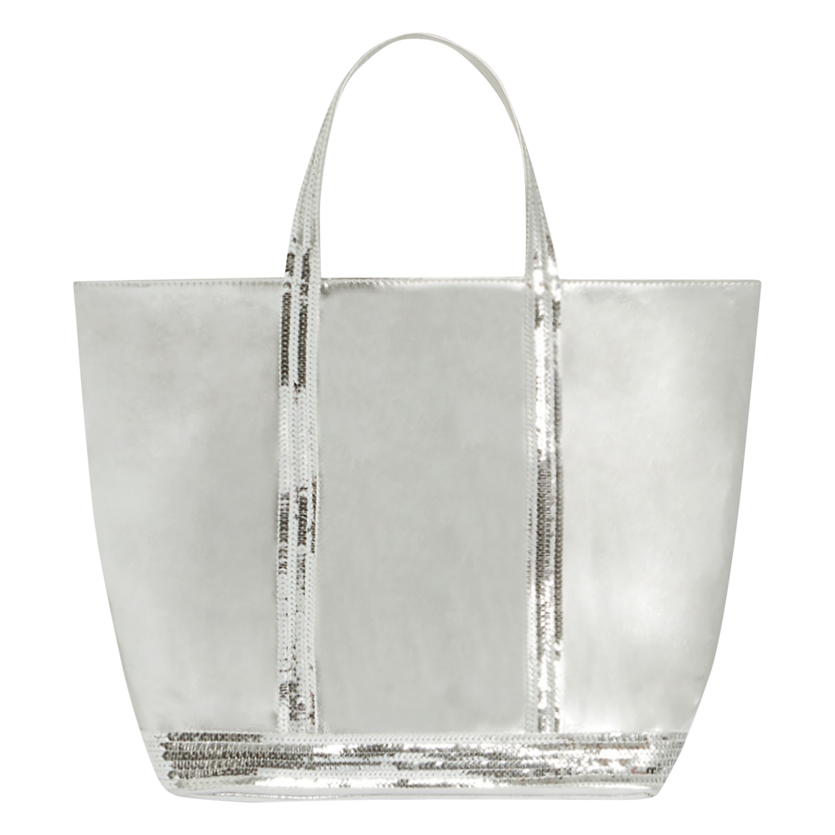 CABAS M - Cabas M en cuir métallisé | Gris