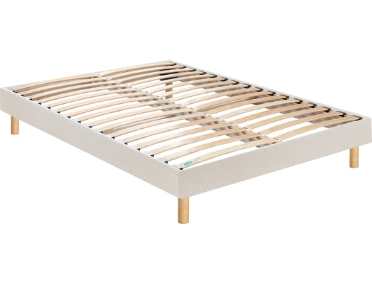 MERINOS - Sommier 140 x 190 Self Kit tisse sable blanc 1419