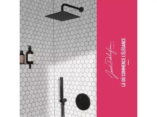 Robinet douche encastré thermostatique JACOB DELAFON Metro carré, Noir mat Economie d'eau