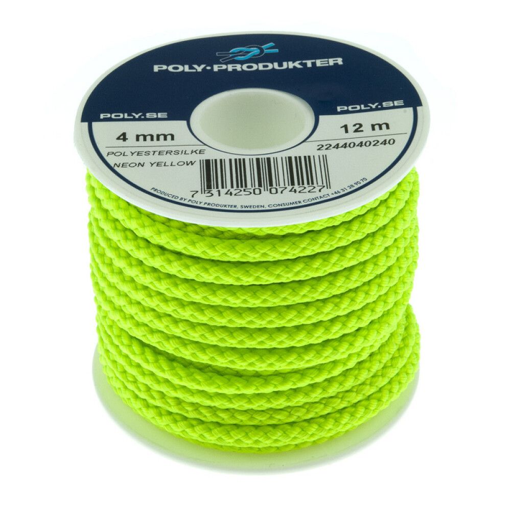POLYESTERSILKELINE POLY-PRODUKTER Ø4MMX12M NEON GUL