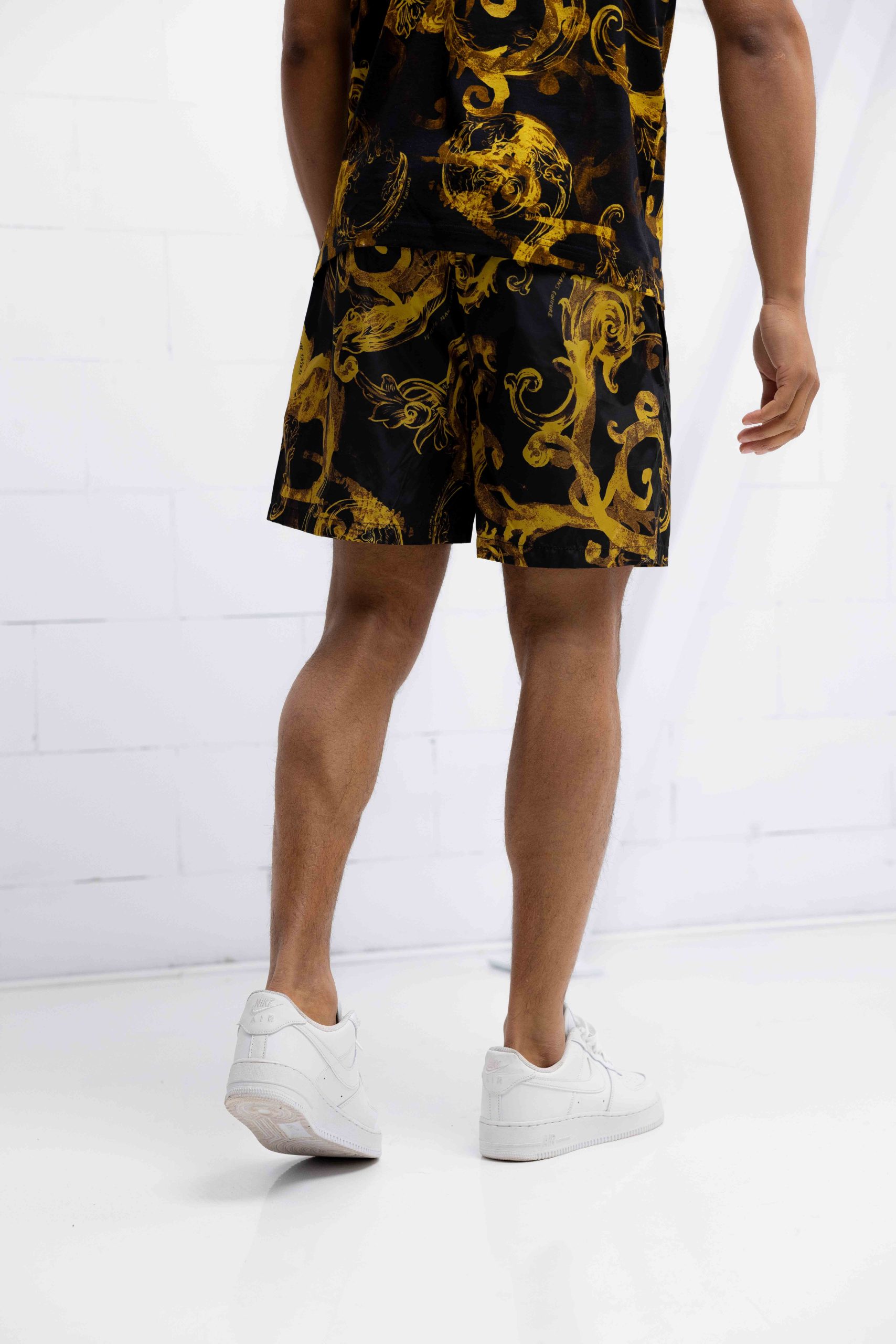 Versace Jeans Couture Allover Print Zwembroek Heren Zwart/Goud