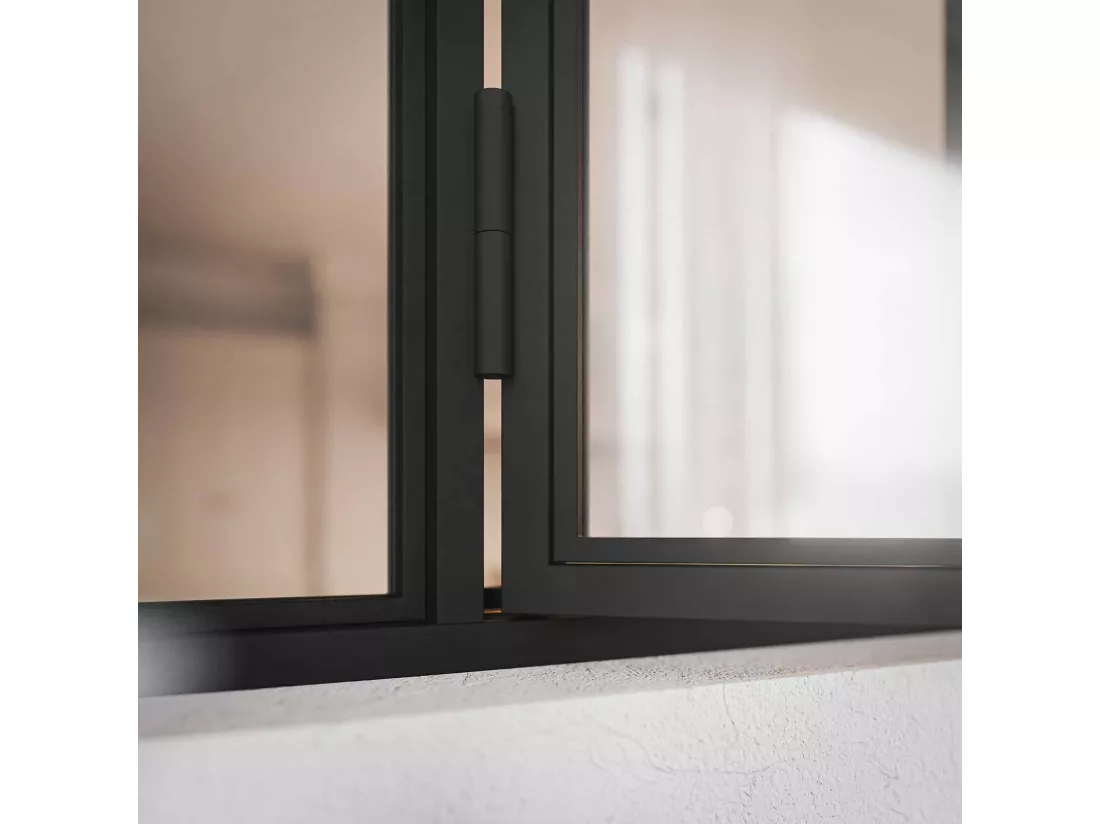 Verrière Ouvrante en Acier 4 Carreaux - Noir