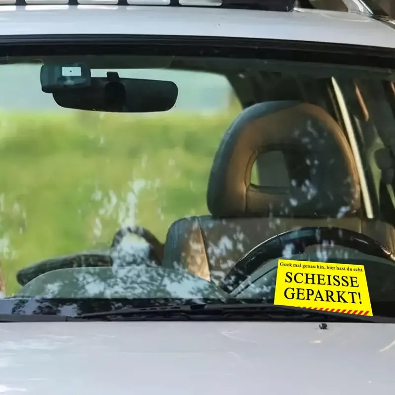 (50er Set) 90x55mm Lustige Auto Falschparker Karte Verwarnung Notiz Strafzettel Prank für Windschutzscheibe - Scheisse Geparkt