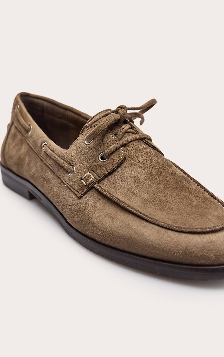 Vert Olive Mocassin Bateau À Détail Pompon En Synthétique