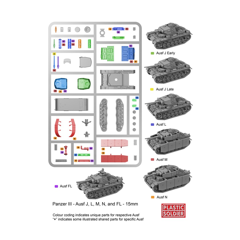 15mm WW2 German Panzer III Ausf J, L, M, N