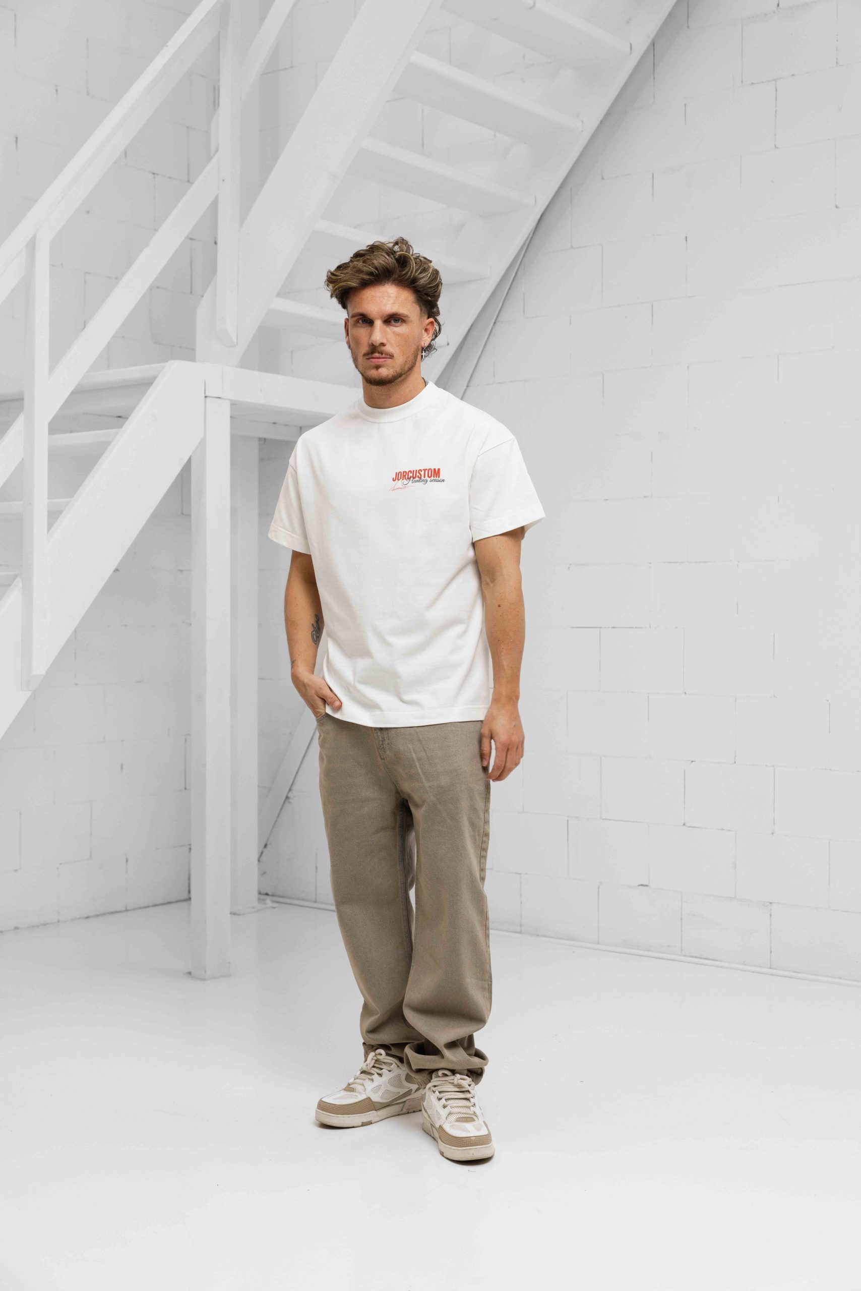 Jorcustom Hunting Season Loose Fit T-Shirt Heren Wit