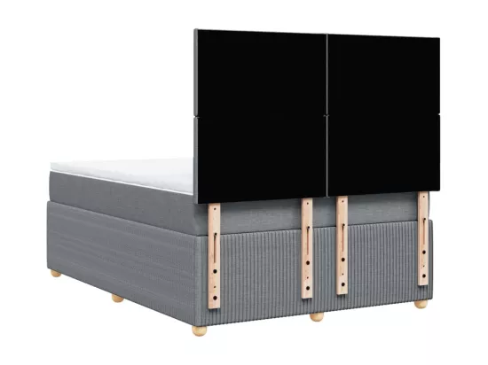 Sommier à lattes de lit avec matelas Gris clair 140x190cm Tissu
