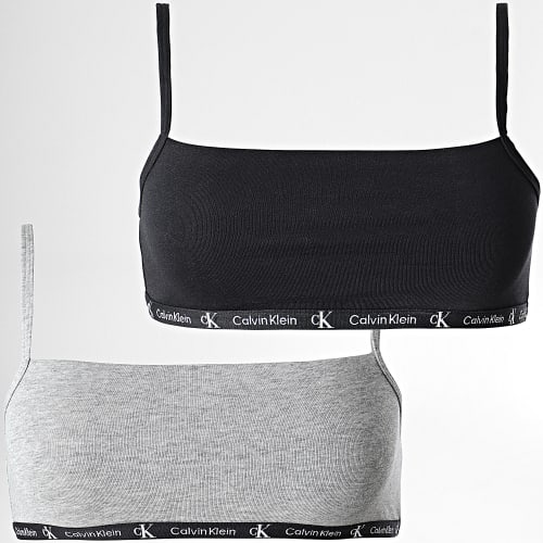 Lot De 2 Brassières Femme 1996 QF7215E Noir Gris Chiné