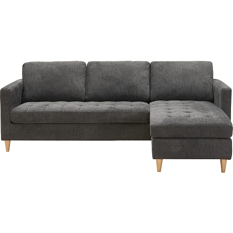 Sydney sofa med chaiselong - mørkegrå
