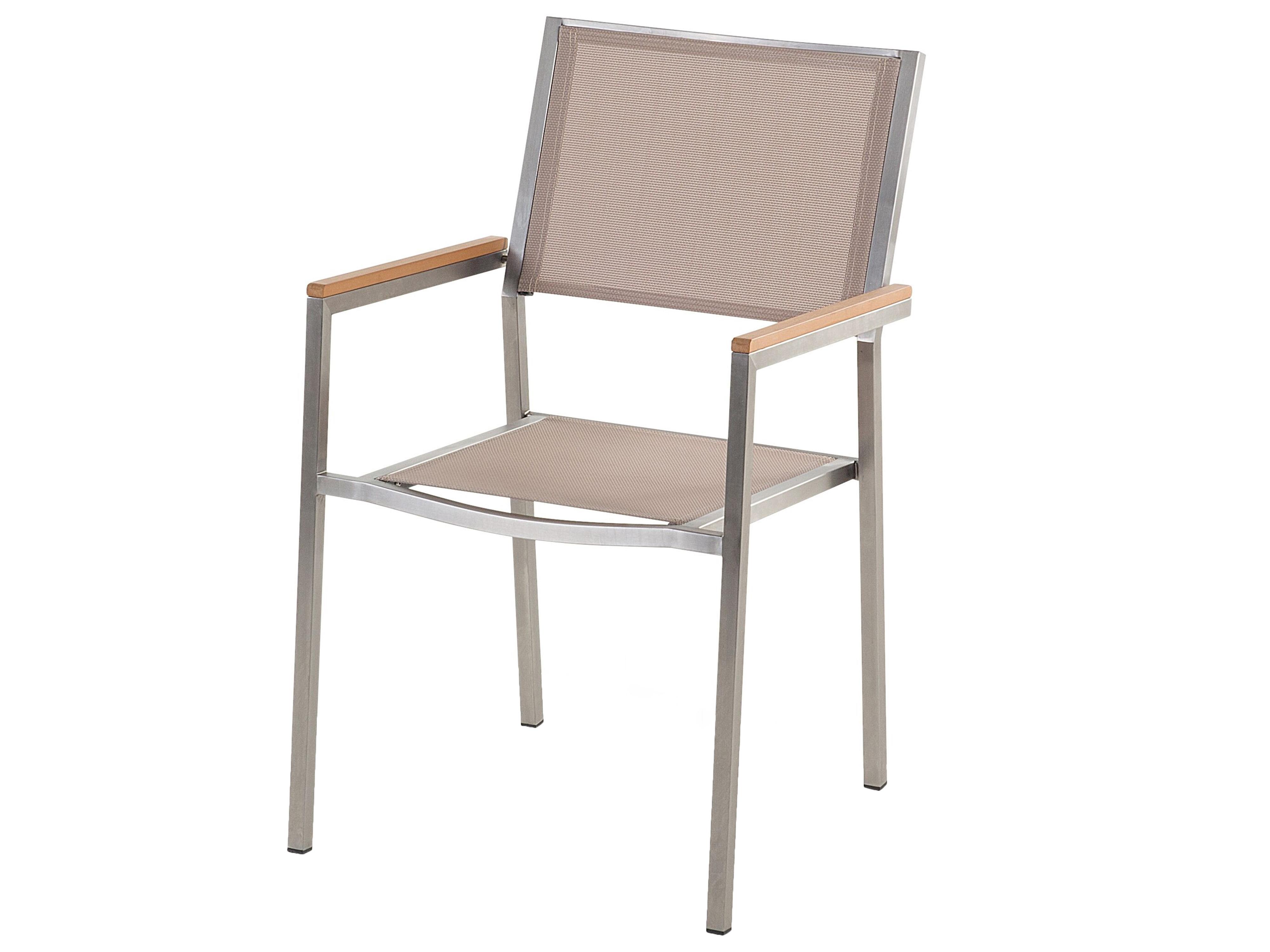 Tuinset 6-zits GROSSETO Veiligheidsglas Zwart/beige