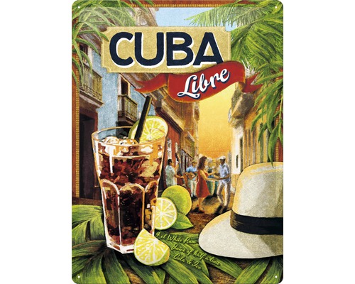 Blikken bord Cuba Libre 30x40 cm