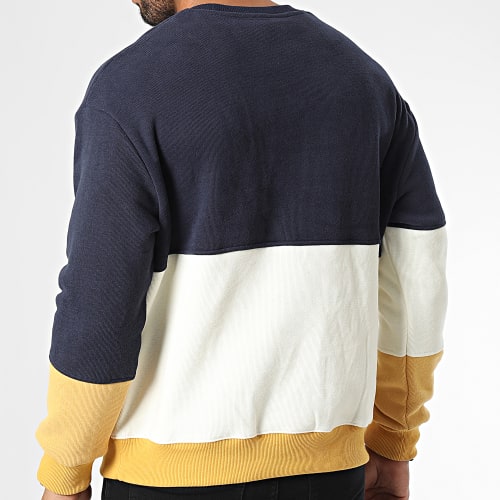 Sweat Crewneck 2220153 Bleu Marine Beige Jaune