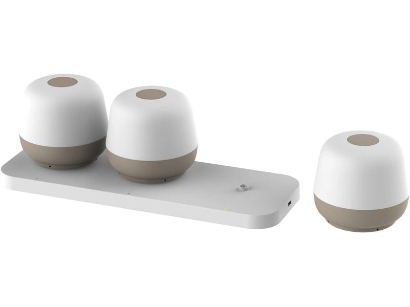 Schönenberger Akku-Tischleuchte MoveGlow 3er Set, Sand Akku-Tischleuchte 3er-Set mit Ladestation