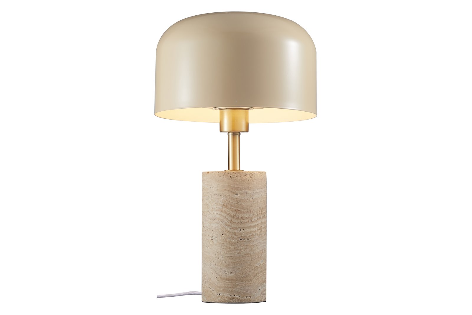 Davao bordlampe Travertine fot med metall skjerm