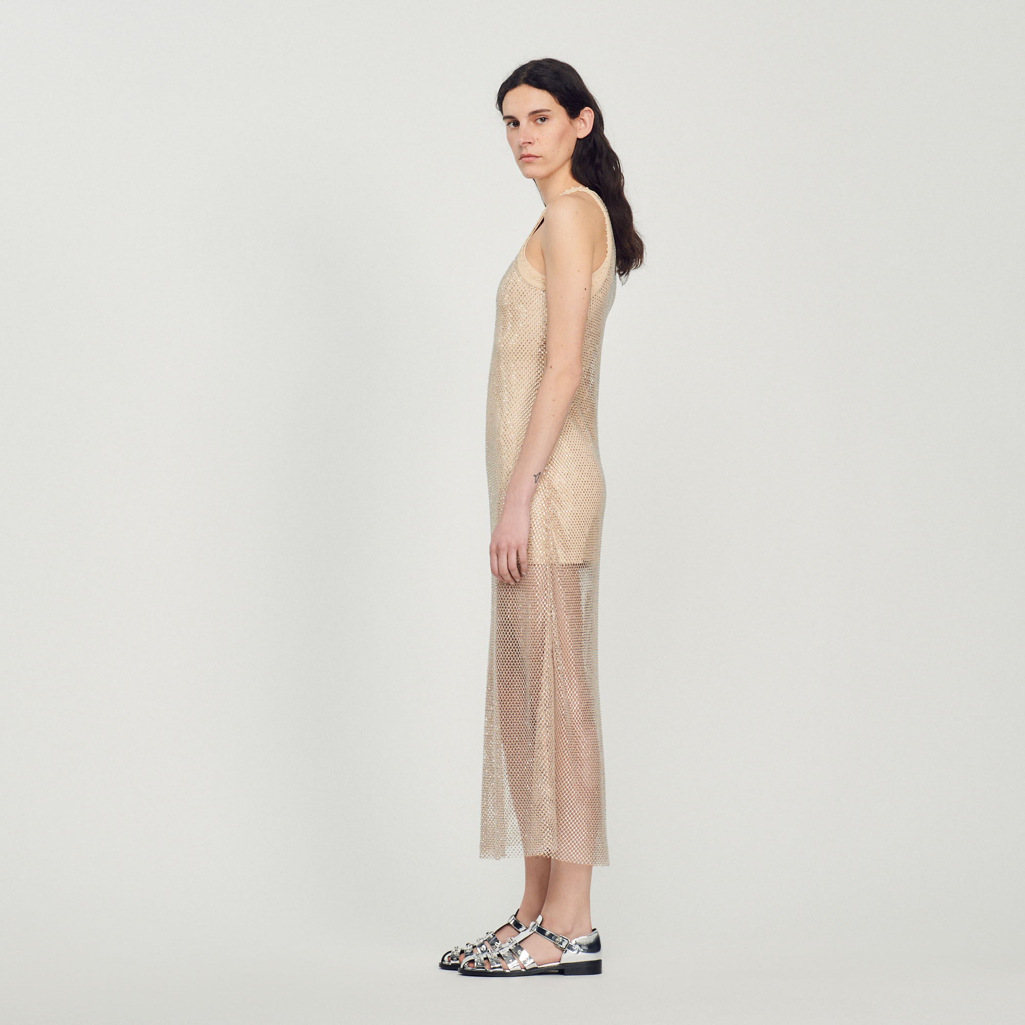 Robe longue resille brillante