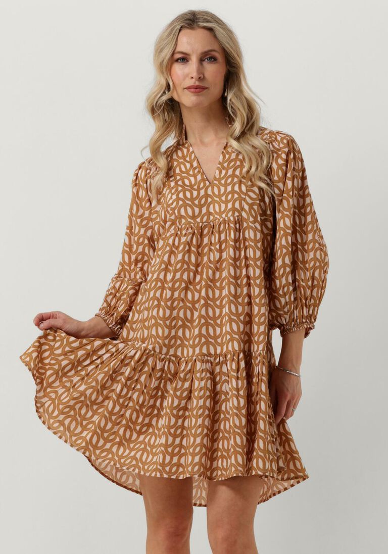 NOTRE-V camel notre-v mini jurk nv-danic short dress