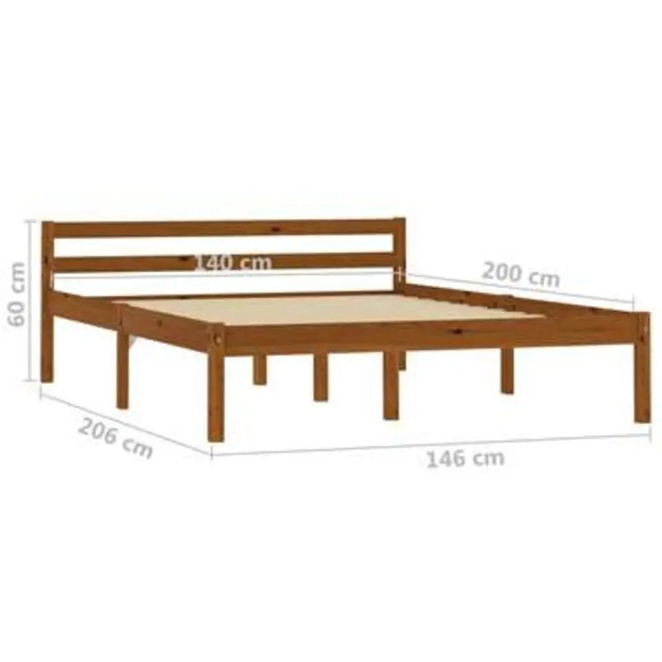 vidaXL - Bed frame - Honingbruin - Massief grenenhout - 140x200 cm