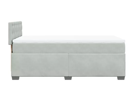 Sommier à lattes de lit et matelas Gris clair 90x190 cm Velours