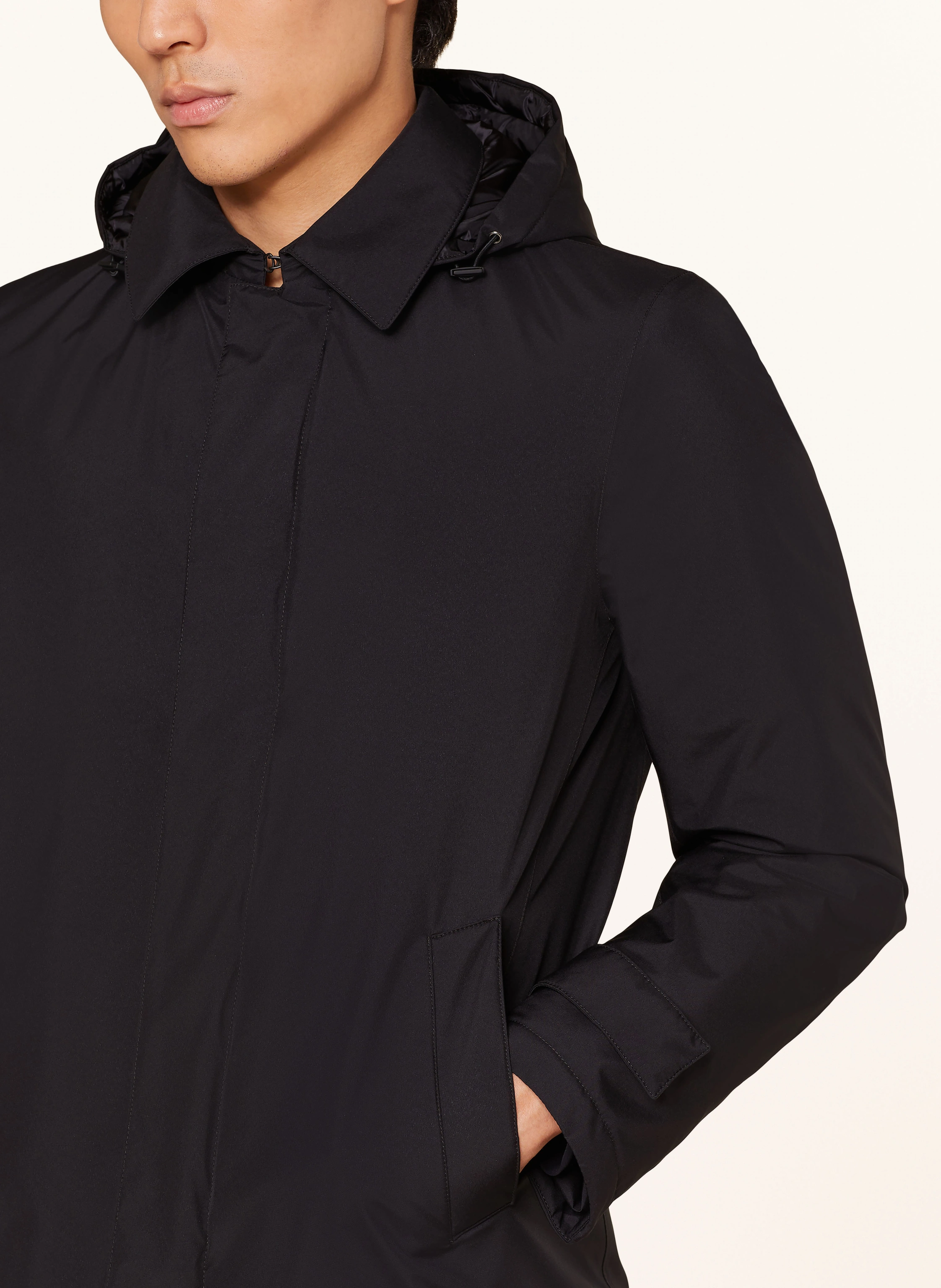 HERNO LAMINAR Lightweight-Daunenparka mit abnehmbarer Kapuze