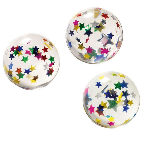 Stuiterbal met glittersterretjes MF248