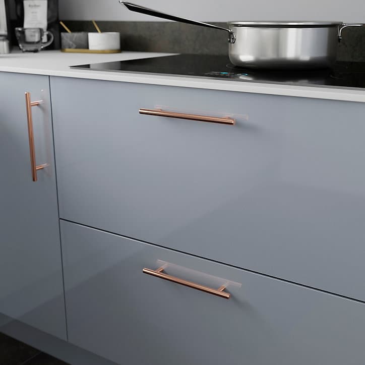Poignée de meuble de cuisine GoodHome Annatto effet cuivre L. 22 cm, 2 pièces