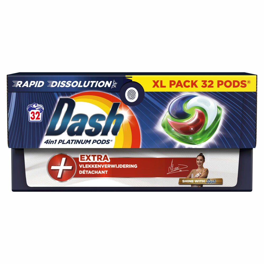 Dash Wasmiddelcapsules 4in1 Pods +Extra Vlekkenverwijderaar32 stuks