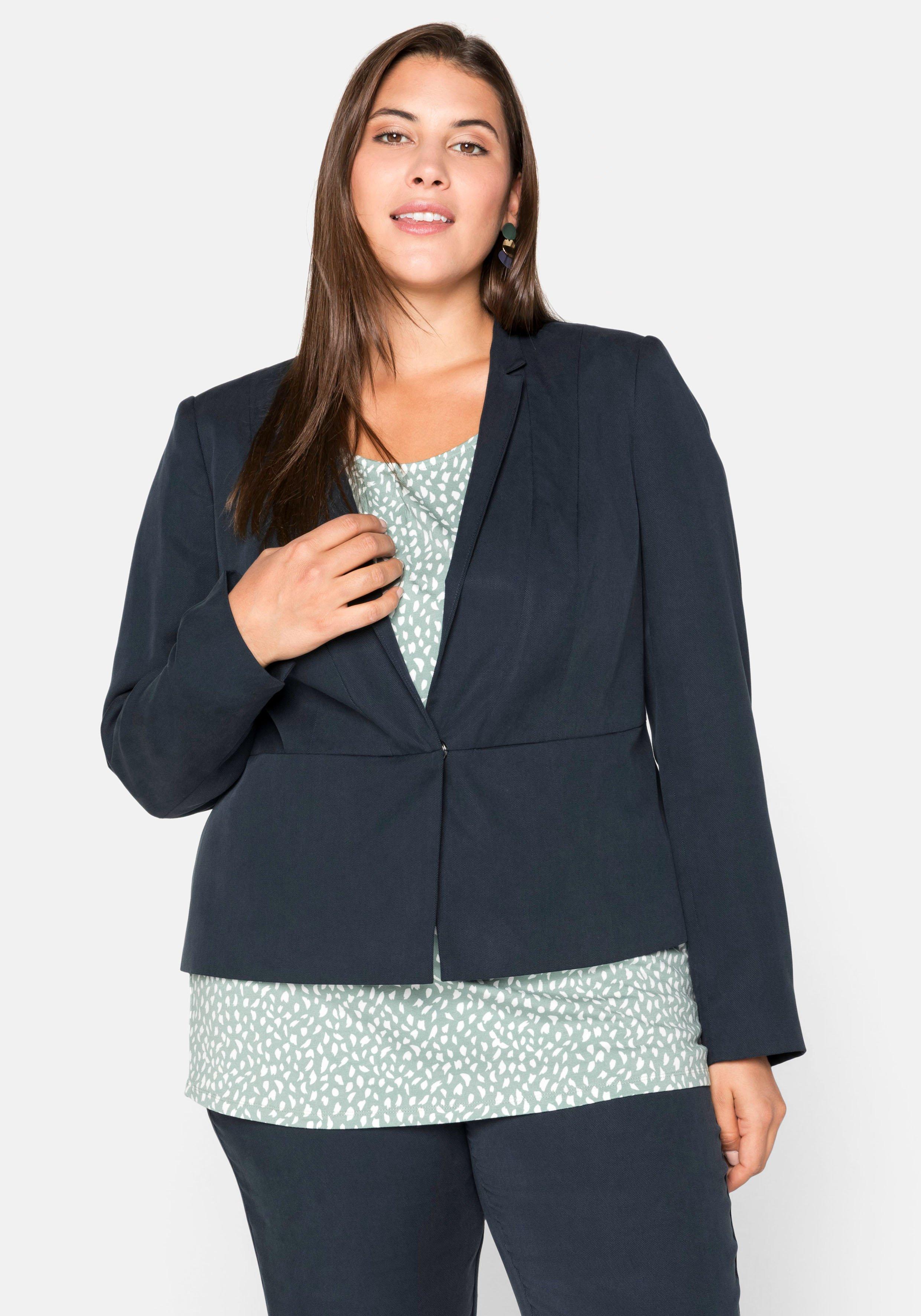 Blazer in Kurzform mit tiefem Reverskragen