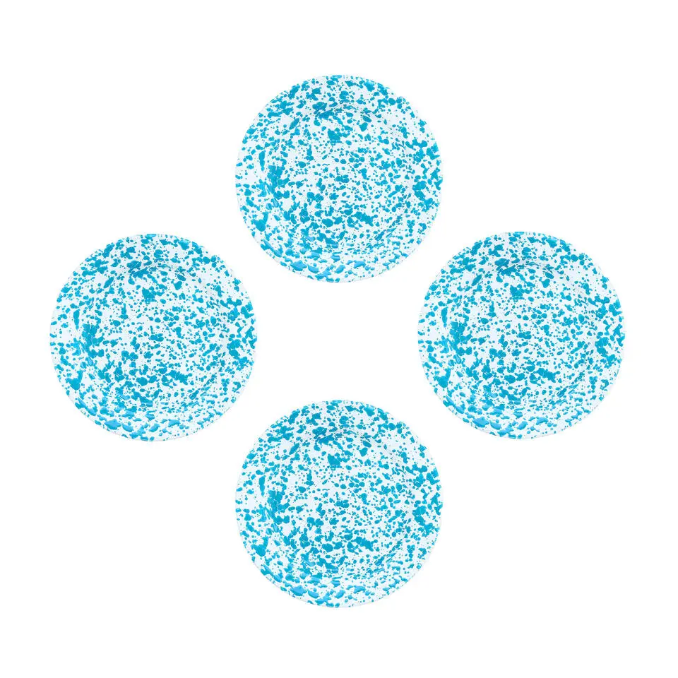 Crow Canyon Home Saladeborden Splatter - Set van 4 - Turquoise