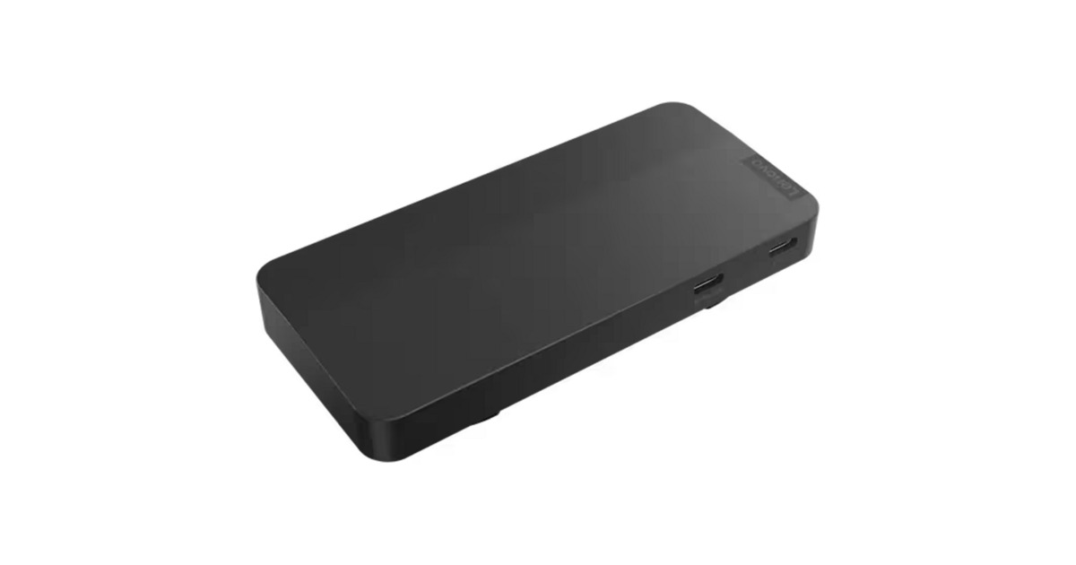 LenovoUSB-C-Travel Dock voor 2 schermen (met adapter) dockingstation  (Zwart)