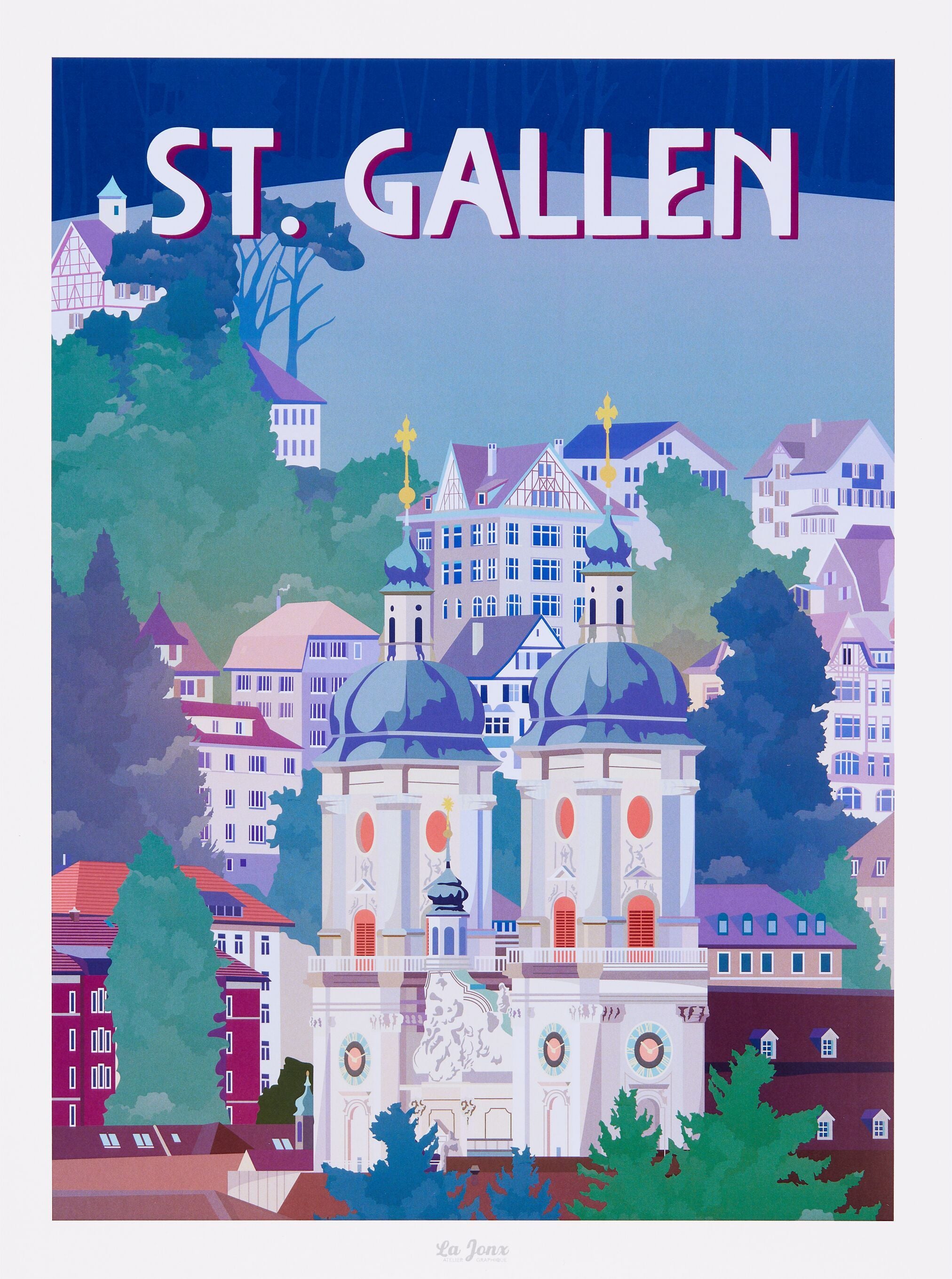 La Jonx ST. GALLEN Poster - B: 30.0 cm x T: 0.1 cm x H: 40.0 cm