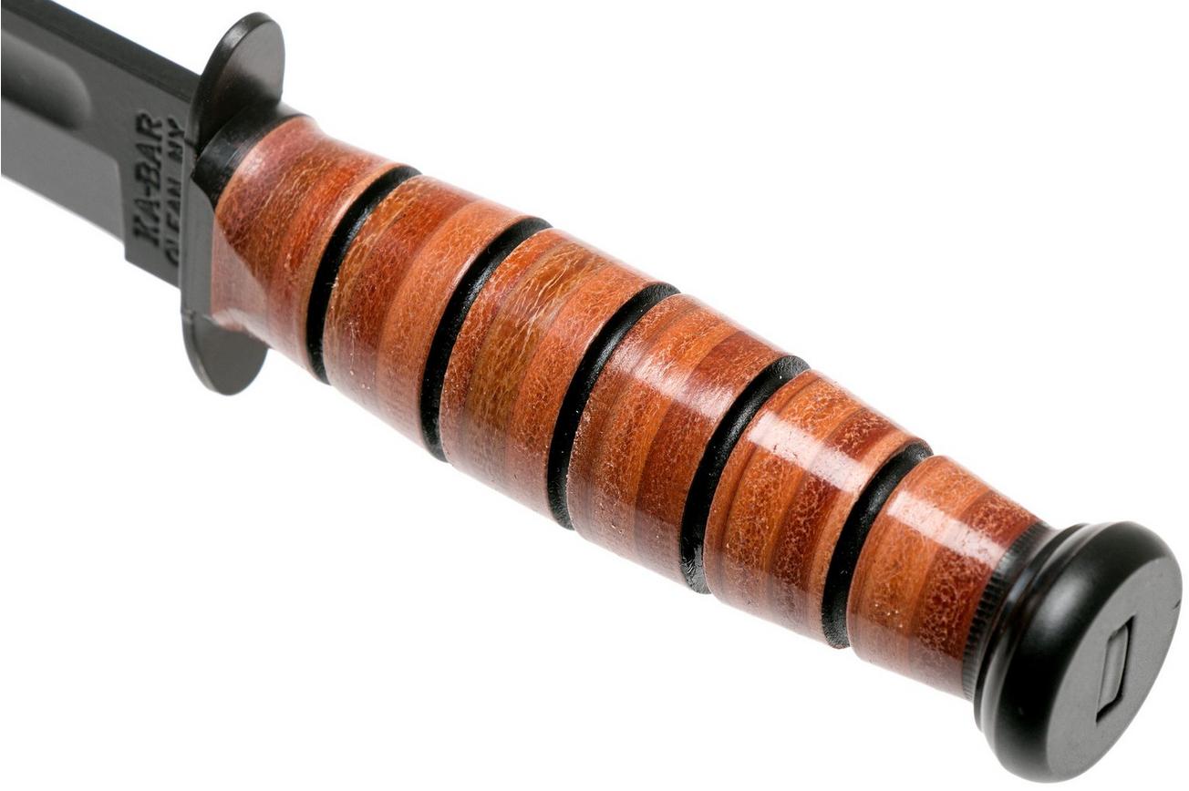 KA-BAR Short 1251, vaststaand mes, lederen foedraal