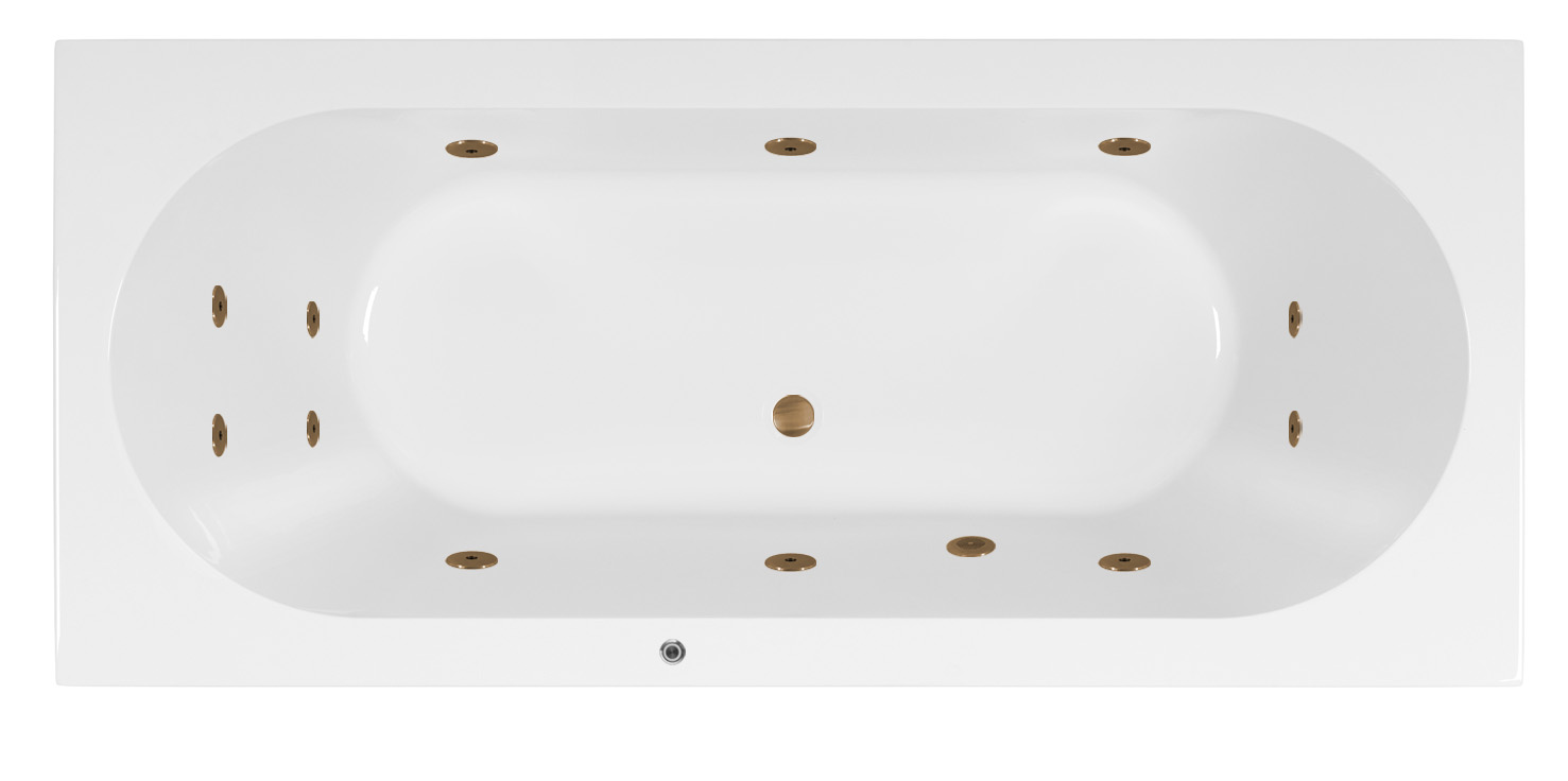 Lambini Designs Round bubbelbad 180x80cm elektronisch met 6 4 2 hydrojets goud