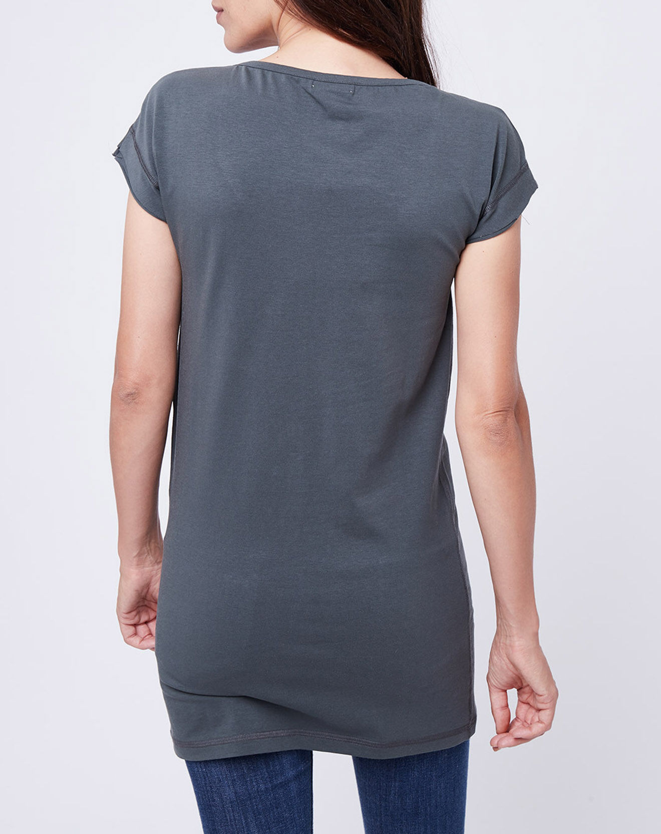 John Galliano T-Shirt Long gris ardoise