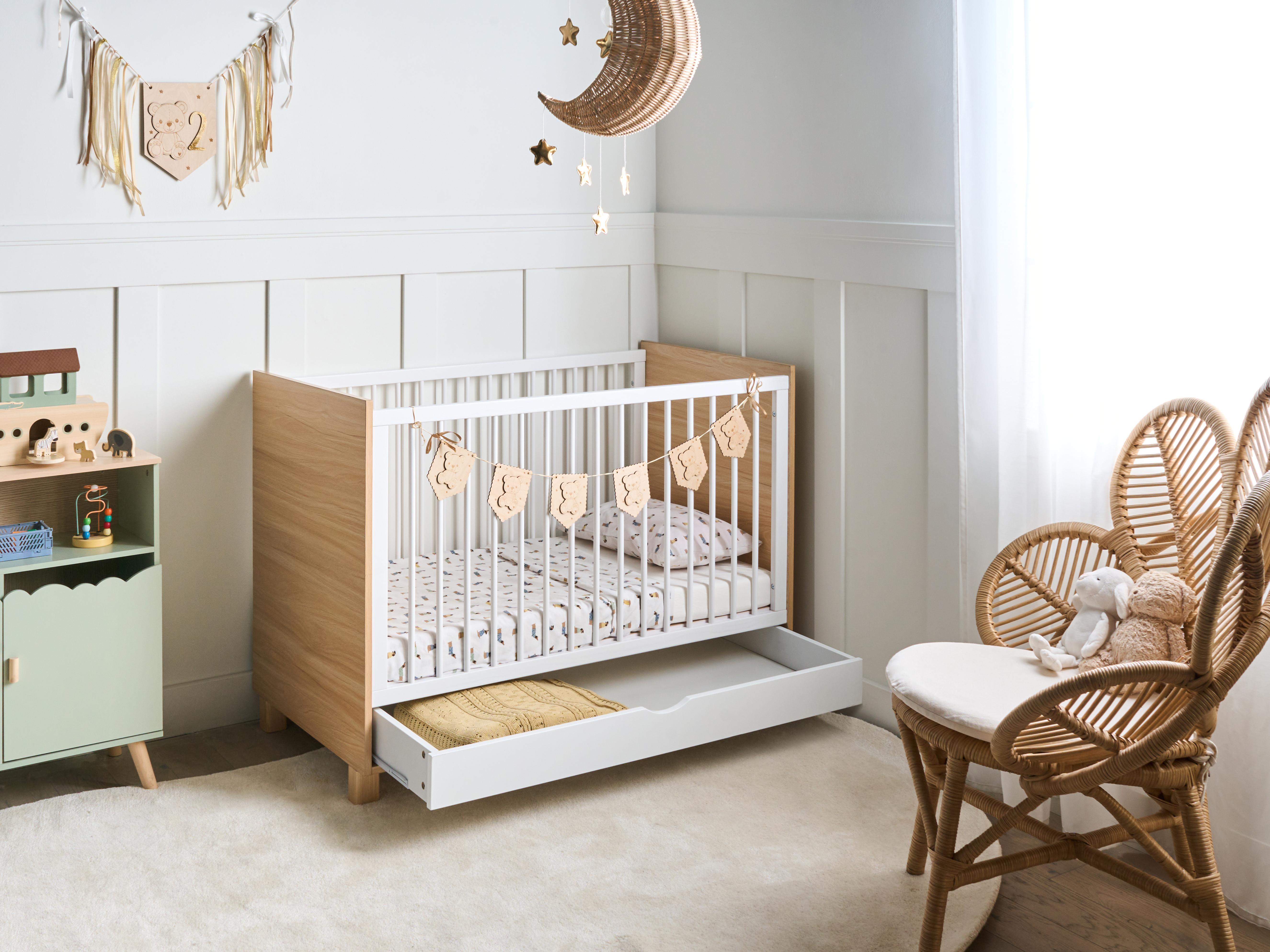 Babybedje met opberglade GUNNAR 60 x 120 cm Wit