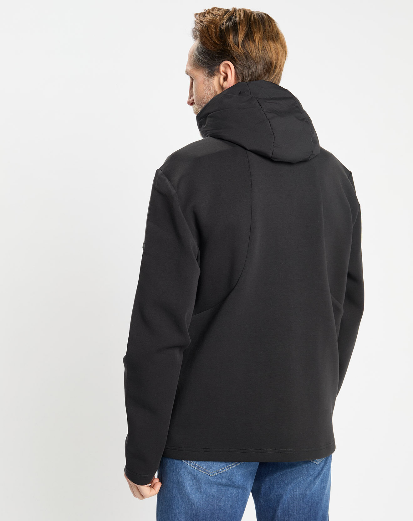 Hackett London Blouson Bimatière à capuche jersey noir
