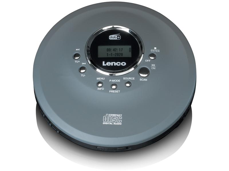 Lenco MP3 Player CD-400GY Grau Tragbarer CD/MP3-Player für CD, CD-R und CD-RW