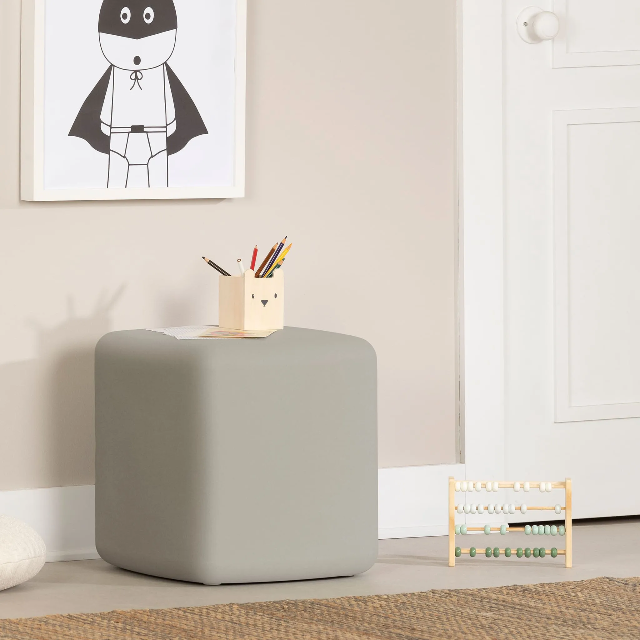 South Shore Table de Nuit  Tabouret pour Enfants - Sweedi Greige