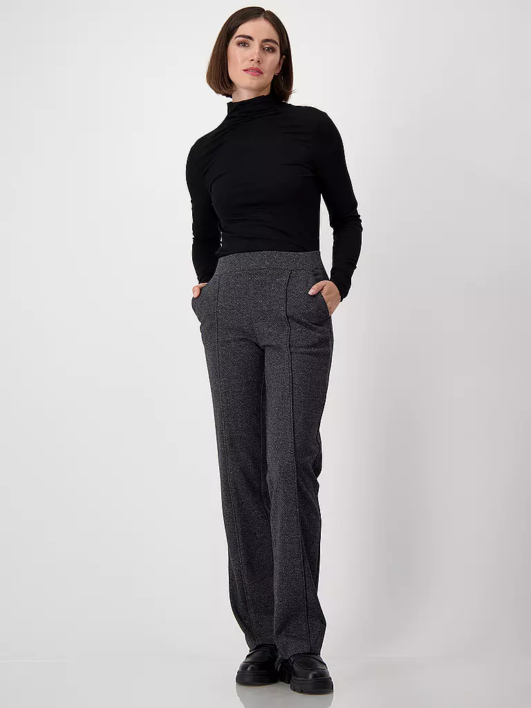 MONARI Hose Wide Leg Fit  schwarz
