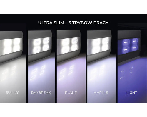 Aquael Ultra Slim 90 LED aquariumverlichting, bestuurbaar via de Aquael app, 90 W, ca. 87 cm, zilver, geschikt voor aquaria van ca. 90 - 133 cm.
