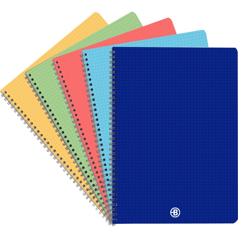 Cahier spirale acidulé Bruneau A4 21 x 29,7 cm petits carreaux 100 pages