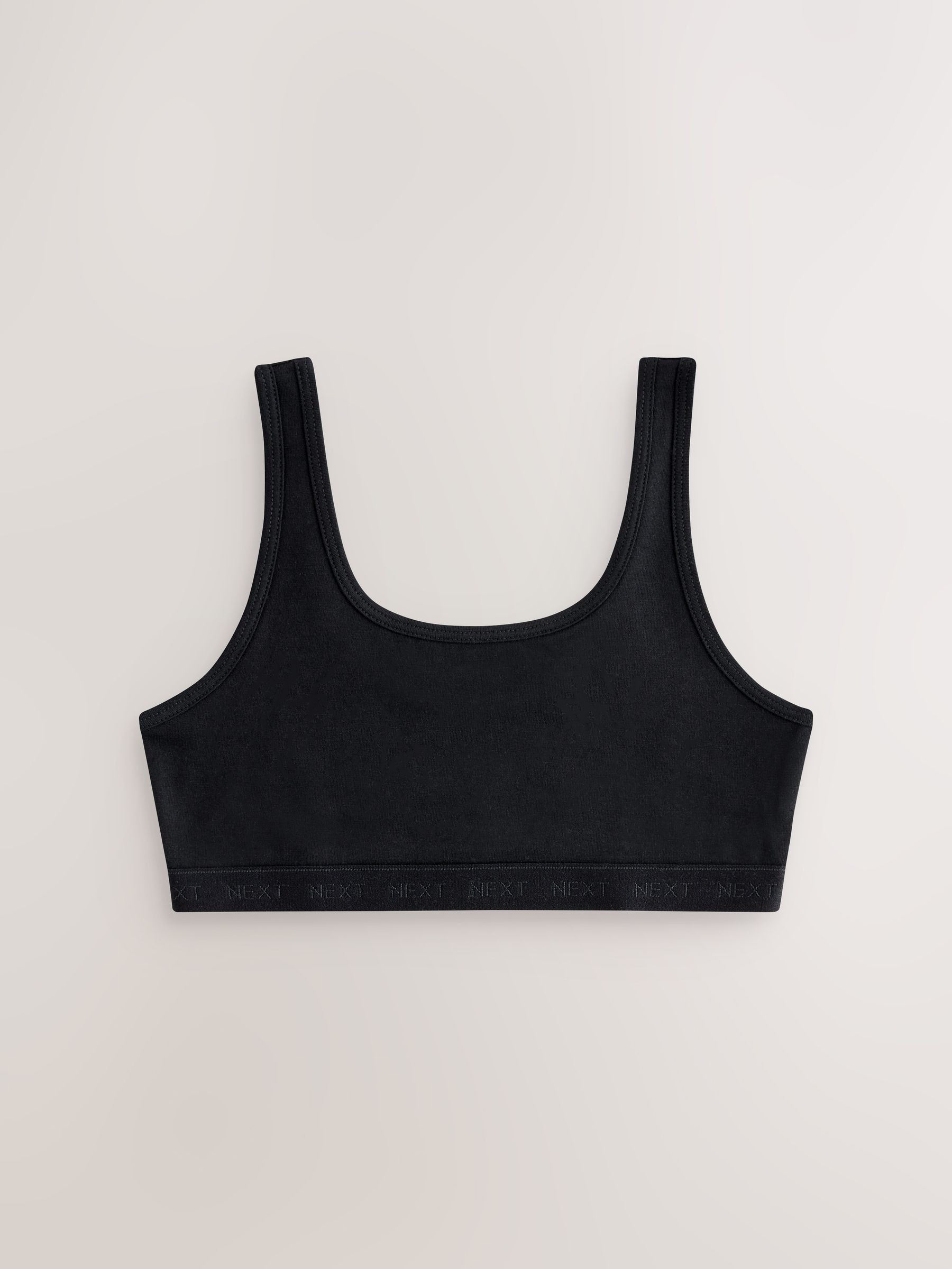 Zwart/wit/grijs - Set van 3 crop tops met diepe ronde hals (5 - 16 jr)