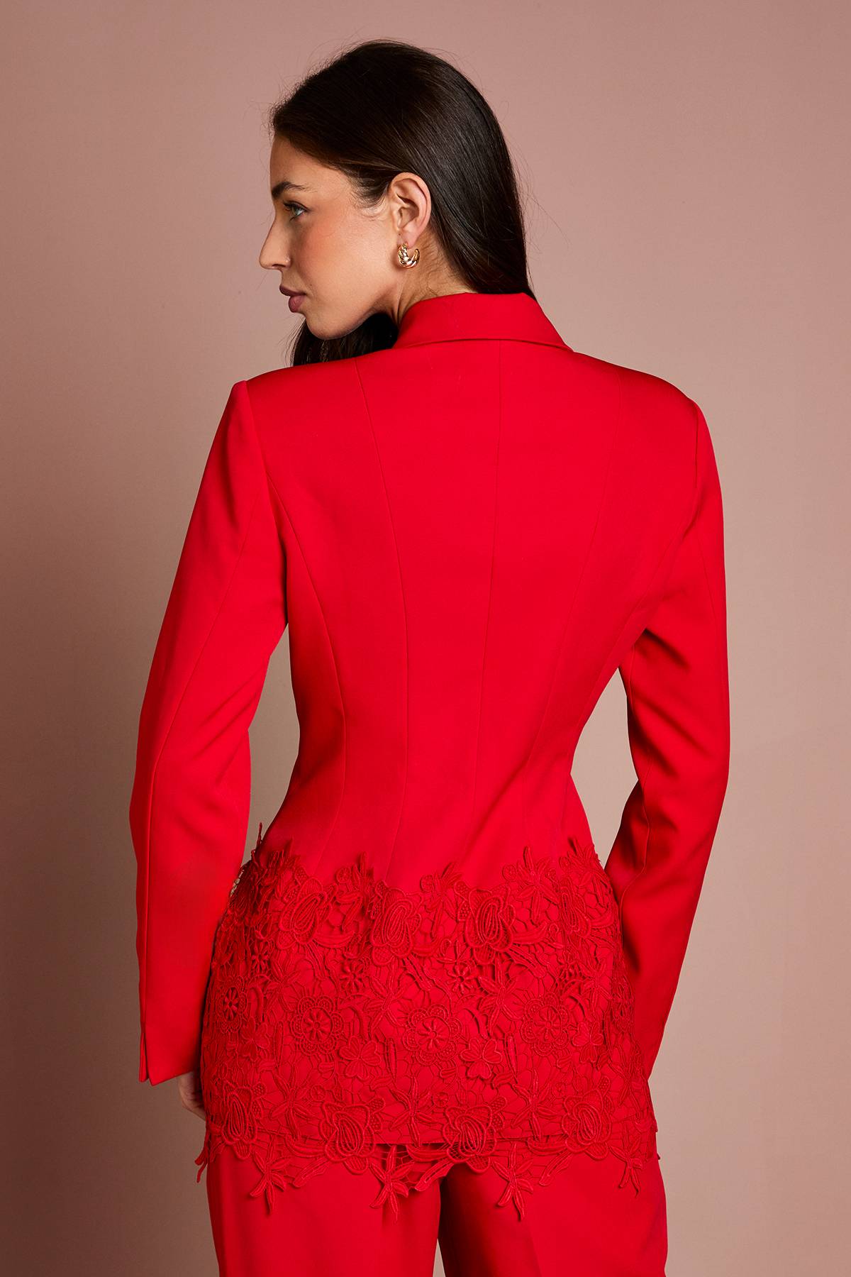 Coast Blazer Ajusté À Simple Boutonnage Avec Bordure En Dentelle