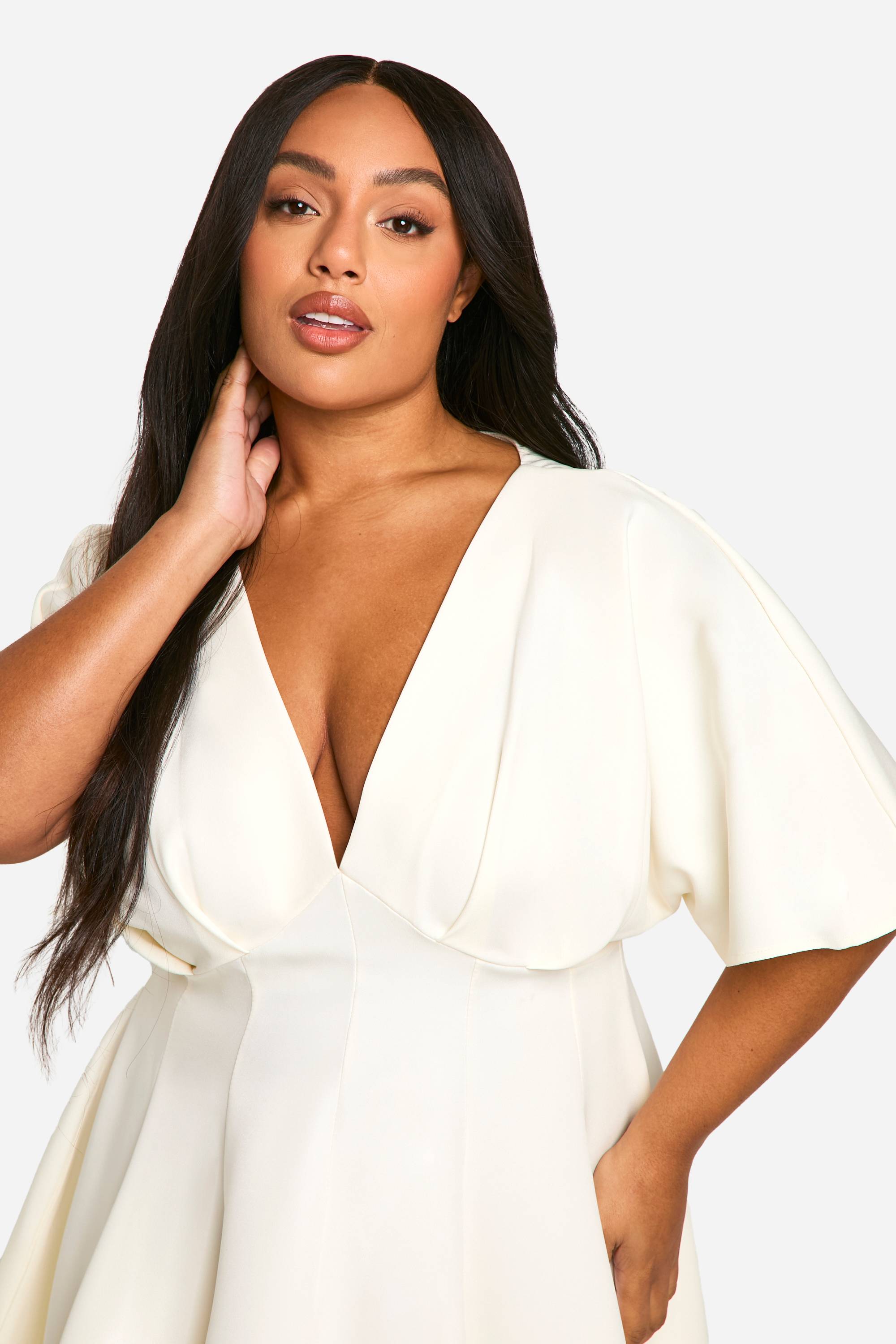 boohoo Robe skater à jupe plissée pour grandes tailles