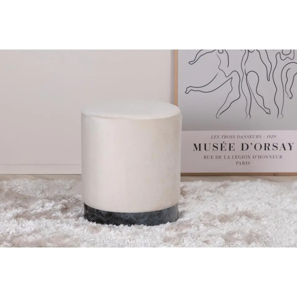 Svea - Cleo poef - velvet - beige
